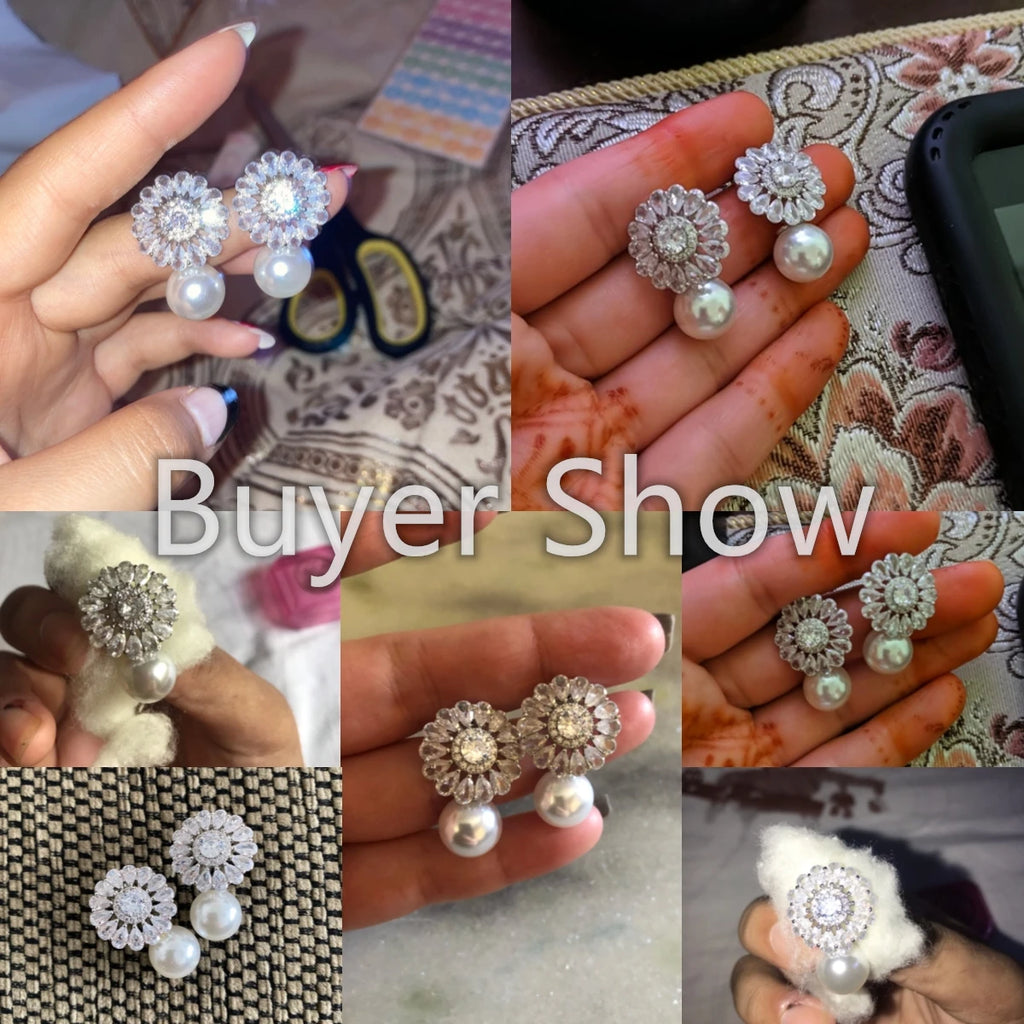 Huitan Romantic Women Stud Earrings Imitation Pearl Delicate Female Earring for Party Gift Top Quality Jewelry Dropshipping