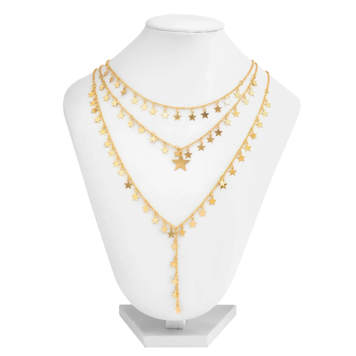 3Pcs/Set Sexy Goth Star Tassel Long Pendant Choker Necklace Women Wed Bridal Creative Gold Color Clavicle Chain Y2K Accessories