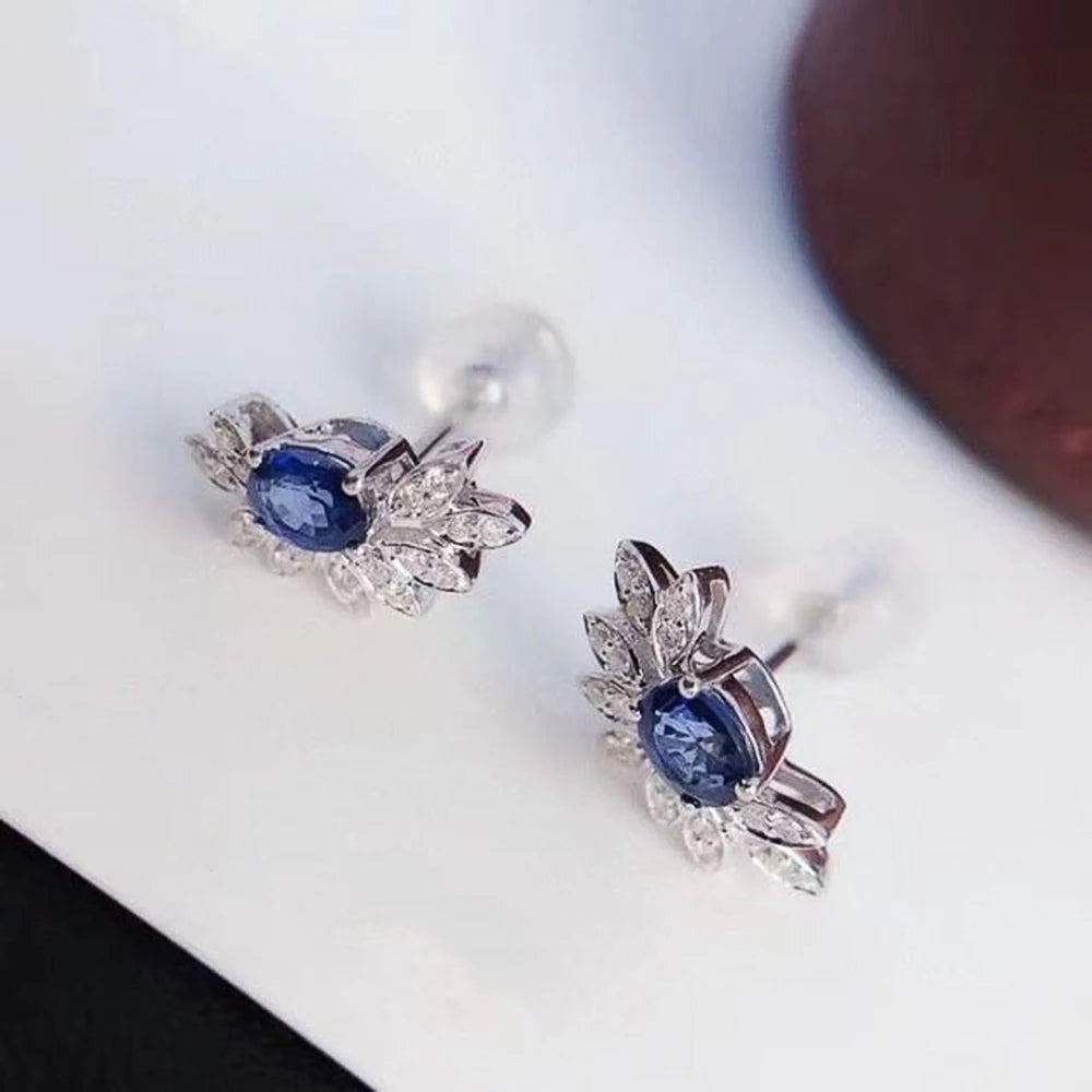 Huitan Gorgeous Blue Cubic Zircon Stud Earrings Temperament Ear Accessories Women for Engagement Wedding Party 2022 New Jewelry