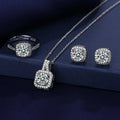 3pcs Suit Necklaces Simulated Flash Mosang Diamond Earring Women's Pendant Ornaments