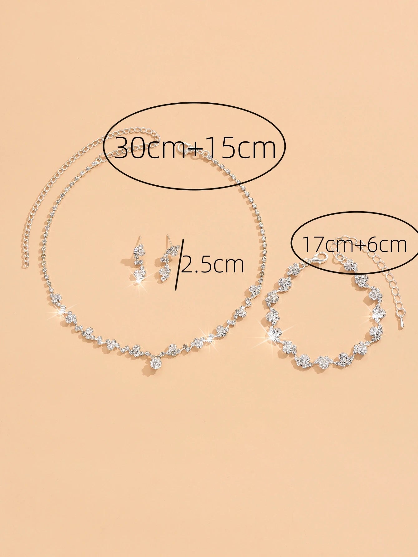 4-piece women's flower necklace with earrings and bracelet set, wedding party accessories