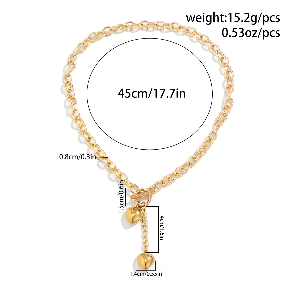IngeSight.Z Vintage Metal Love Heart Pendant Necklace for Women Punk Gold Color OT Buckle Choker Necklace Female Party Jewelry