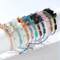 12 piece irregular natural stone woven stretchable bracelet set suitable for daily wear