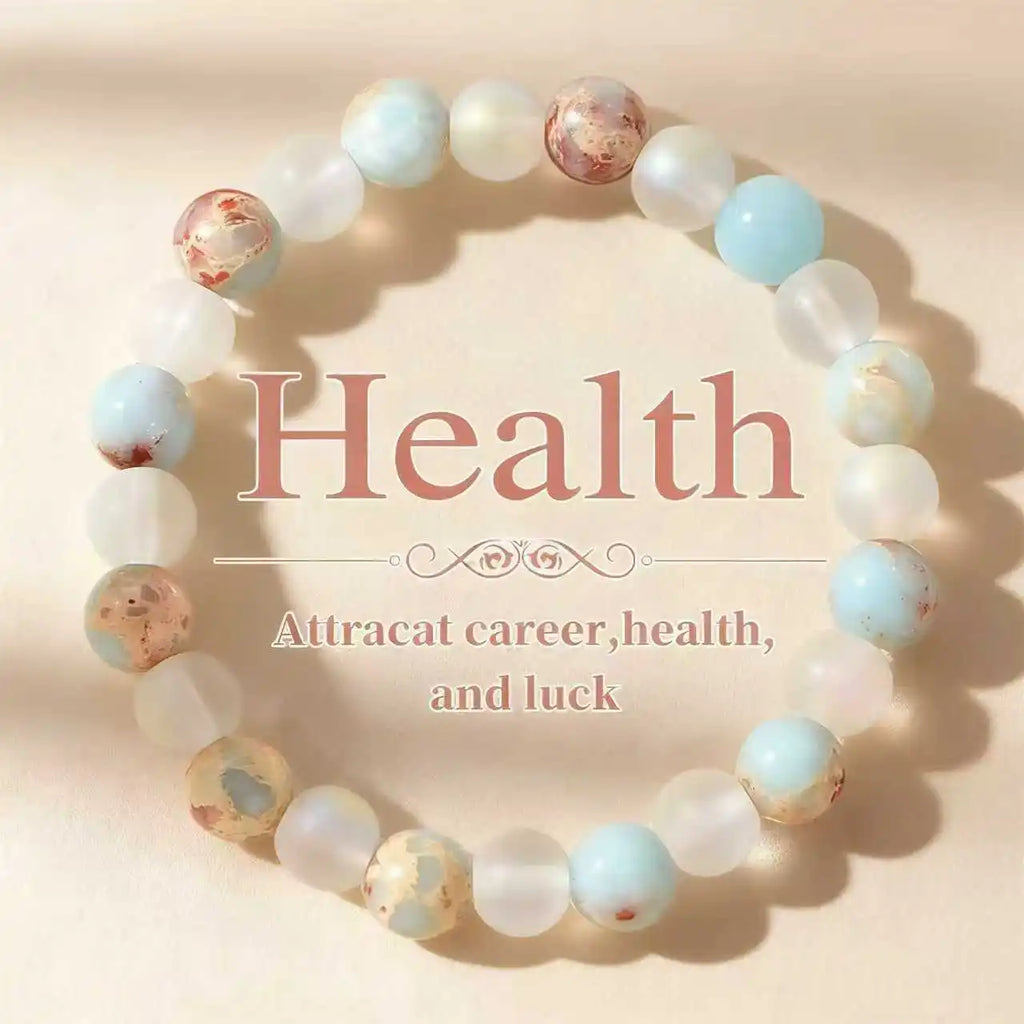 Halo Quartz and Ocean Sediment Beaded Bracelet Unisex Shoushan Stone Refreshing Purifying Magnetic Field jewelry beads