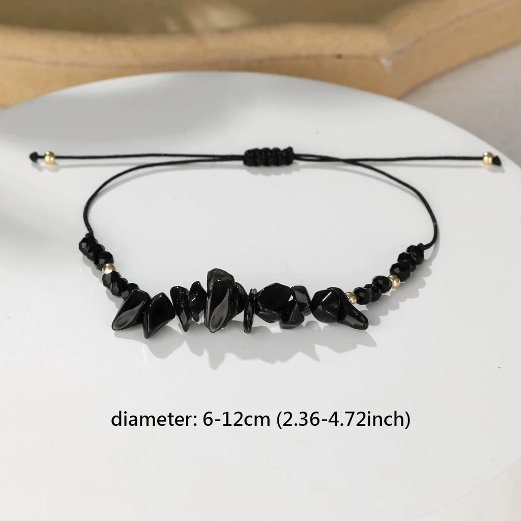 12 piece irregular natural stone woven stretchable bracelet set suitable for daily wear